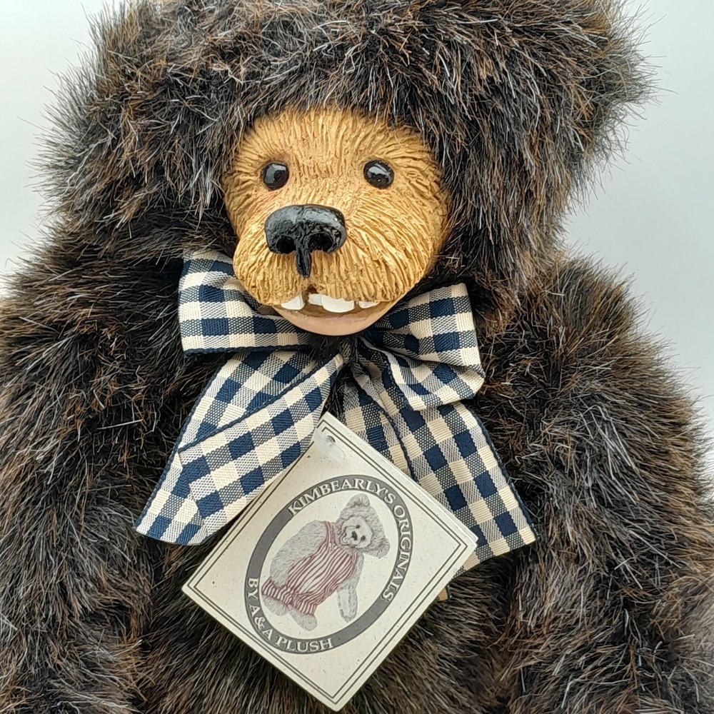 Kimbearly's Original Bear "Joey" 12"‎ Jointed Plush w/ Resin Face & Bow #1E/1812 - Picture 2 of 12